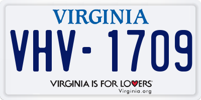 VA license plate VHV1709