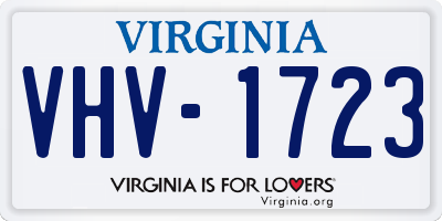 VA license plate VHV1723