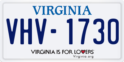 VA license plate VHV1730