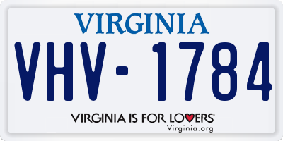 VA license plate VHV1784