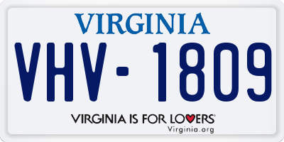 VA license plate VHV1809