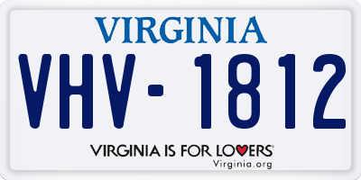 VA license plate VHV1812