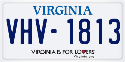 VA license plate VHV1813