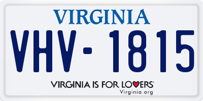 VA license plate VHV1815