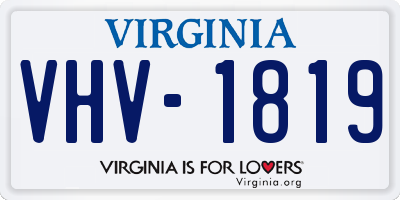 VA license plate VHV1819