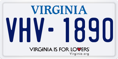 VA license plate VHV1890