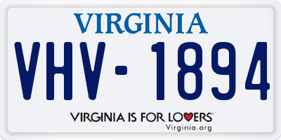 VA license plate VHV1894