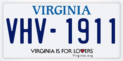VA license plate VHV1911