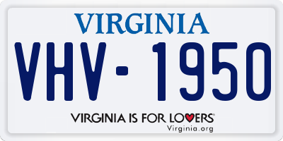 VA license plate VHV1950