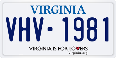 VA license plate VHV1981