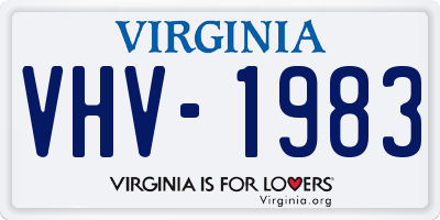 VA license plate VHV1983