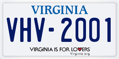 VA license plate VHV2001