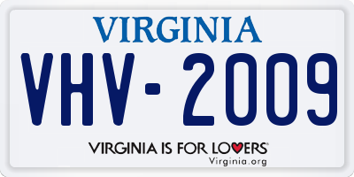 VA license plate VHV2009