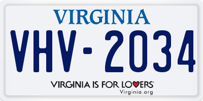 VA license plate VHV2034