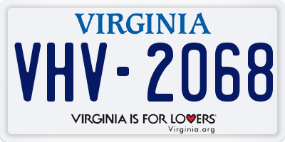 VA license plate VHV2068