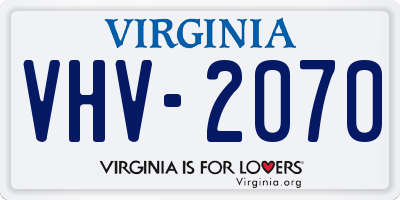 VA license plate VHV2070