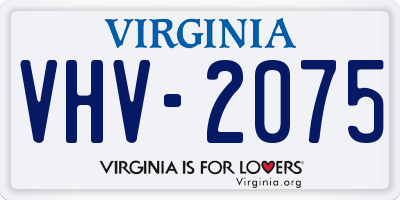 VA license plate VHV2075