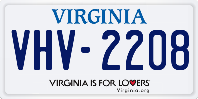 VA license plate VHV2208