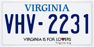 VA license plate VHV2231