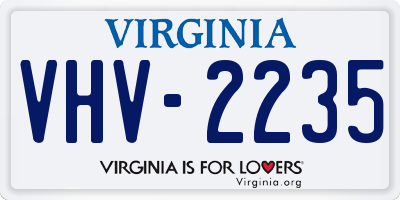 VA license plate VHV2235