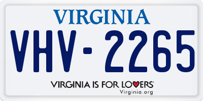 VA license plate VHV2265