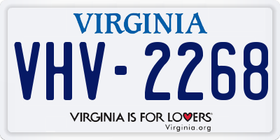 VA license plate VHV2268