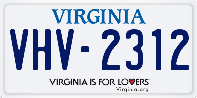 VA license plate VHV2312