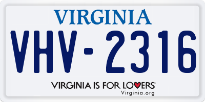 VA license plate VHV2316