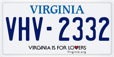 VA license plate VHV2332