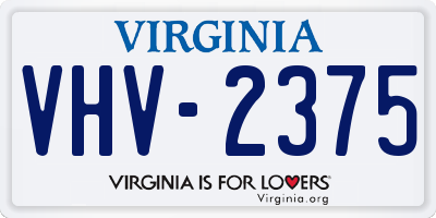 VA license plate VHV2375