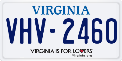 VA license plate VHV2460