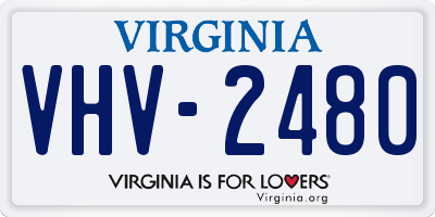 VA license plate VHV2480