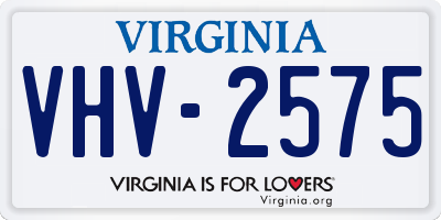 VA license plate VHV2575
