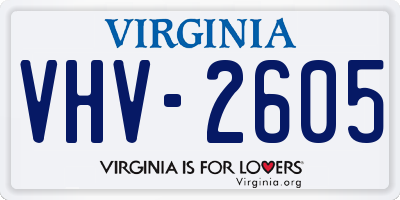 VA license plate VHV2605