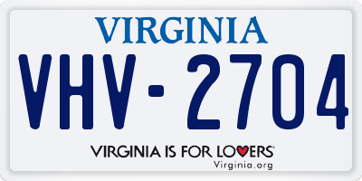 VA license plate VHV2704