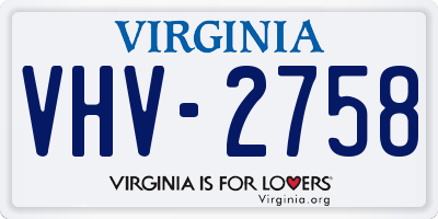 VA license plate VHV2758