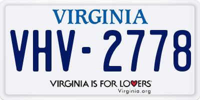 VA license plate VHV2778