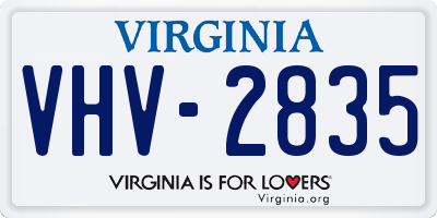 VA license plate VHV2835