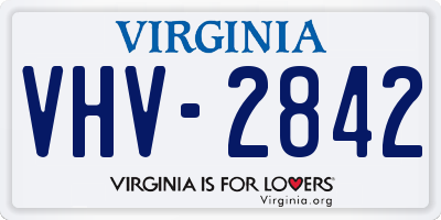 VA license plate VHV2842