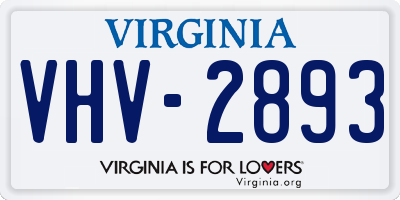 VA license plate VHV2893