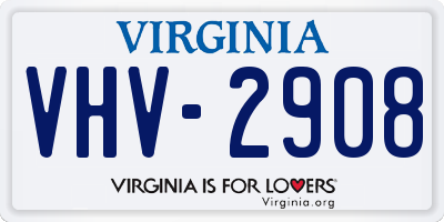 VA license plate VHV2908