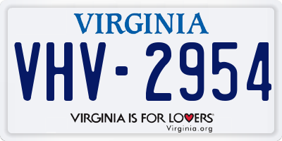 VA license plate VHV2954