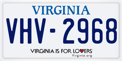 VA license plate VHV2968