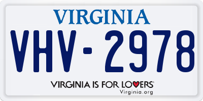 VA license plate VHV2978