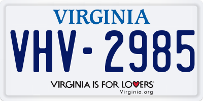 VA license plate VHV2985