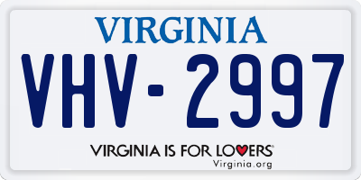 VA license plate VHV2997