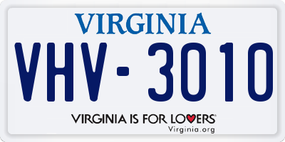VA license plate VHV3010