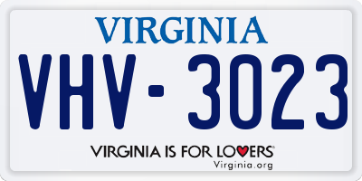VA license plate VHV3023