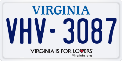 VA license plate VHV3087