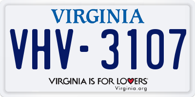 VA license plate VHV3107